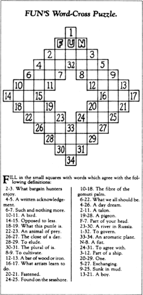 first crossword puzzle