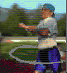 100 m-Lauf mit Hula Hoop (GIF, 9 kB)